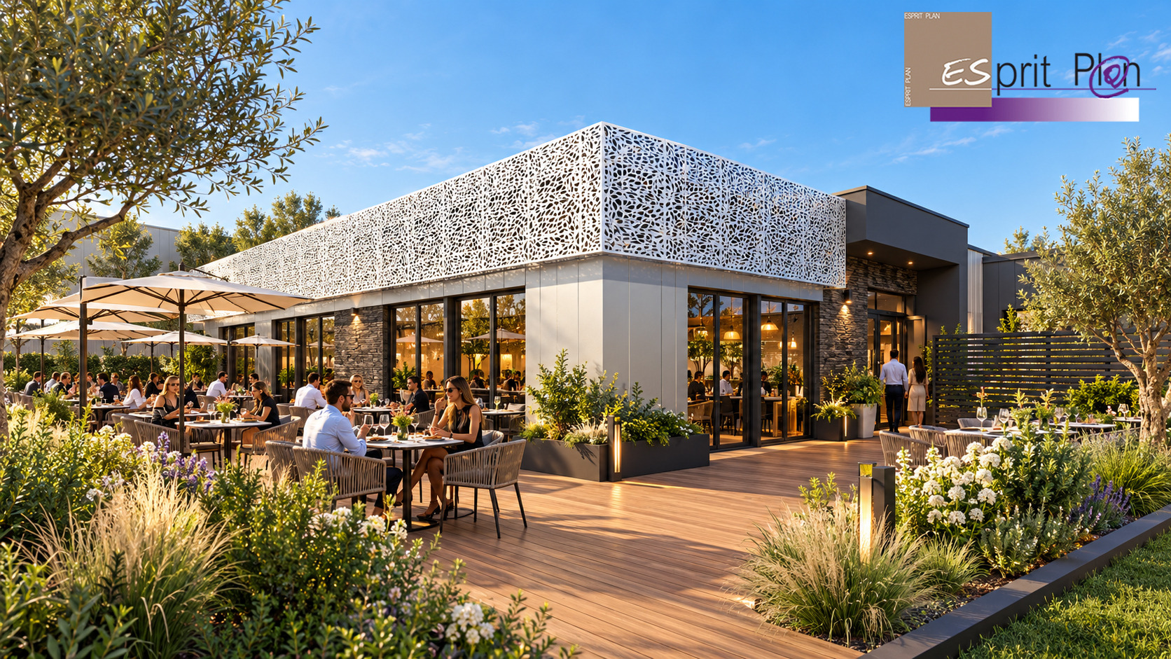 Une terrasse à partager — Restaurant & terrasse, perspective ESPRIT PLAN